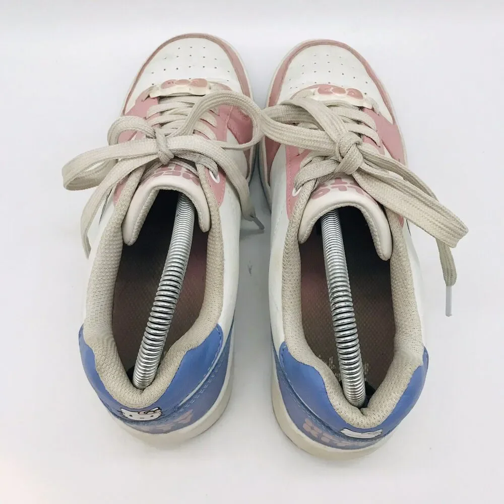 Hello Kitty Casual Court Sneakers by Sanrio Women's 8 White Pink Blue Limited